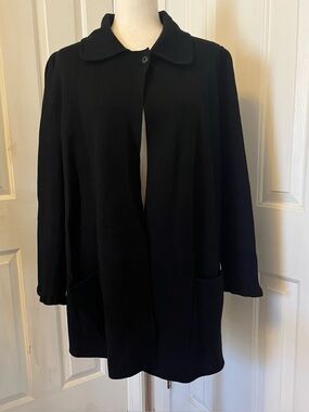 kate spade Black Single-Button Knit Coat